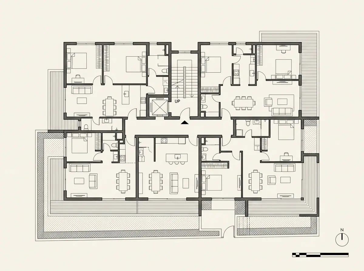 Aria Condominio, planta arquitectónica (dibujo de referencia)