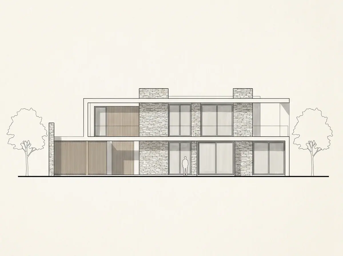 Casa Ordoñez, fachada principal (dibujo de referencia)