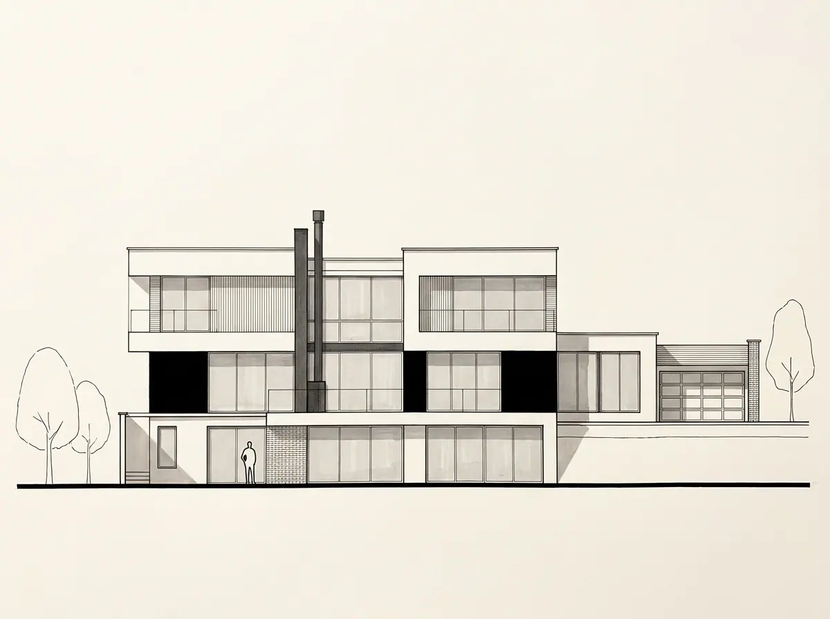 Casa Rengifo, fachada principal (dibujo de referencia)