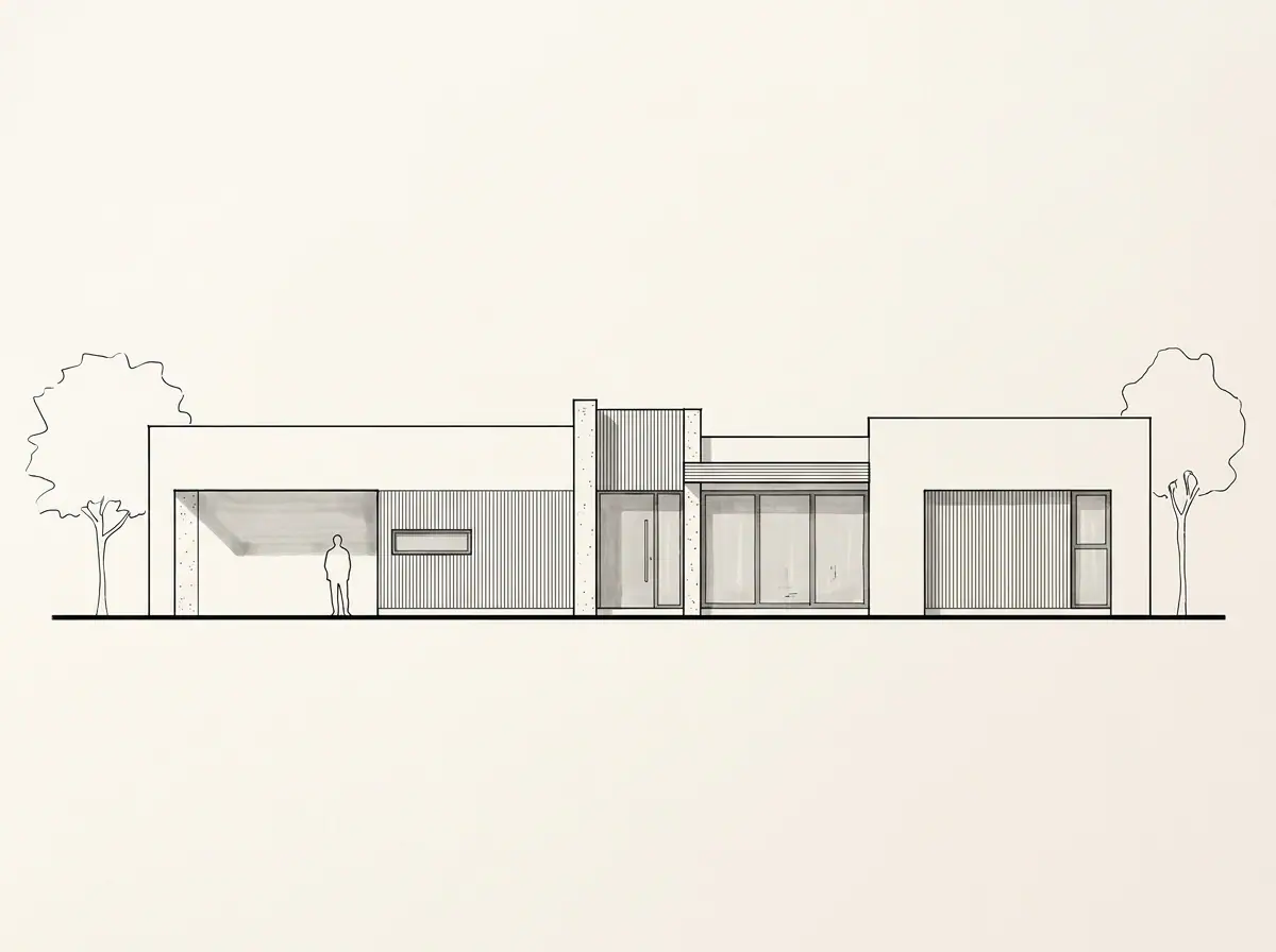 Casa RIU, fachada principal (dibujo de referencia)