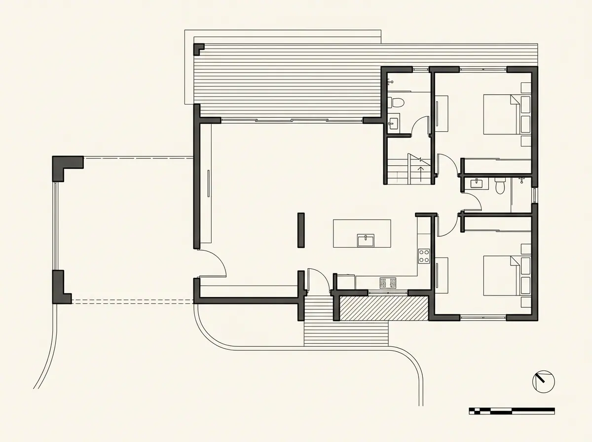 Casa RIU, planta arquitectónica (dibujo de referencia)