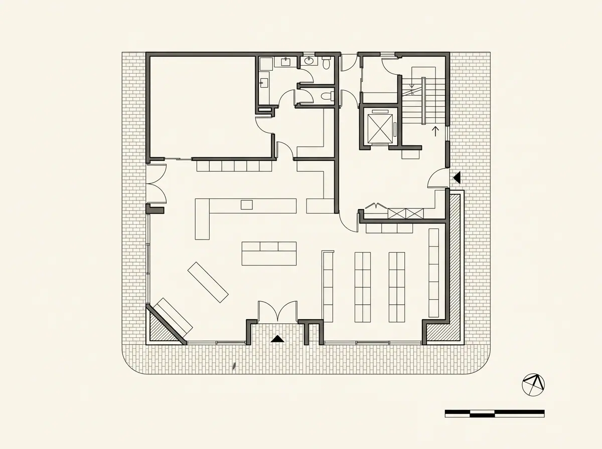 Edificio IE Suites, planta arquitectónica (dibujo de referencia)