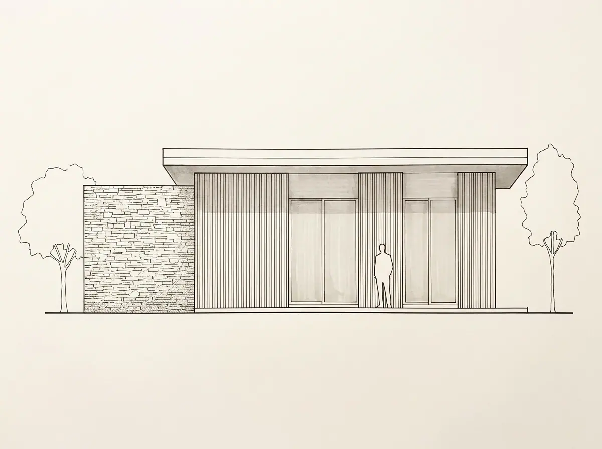 Remodelación Casa Velasco, fachada principal (dibujo de referencia)