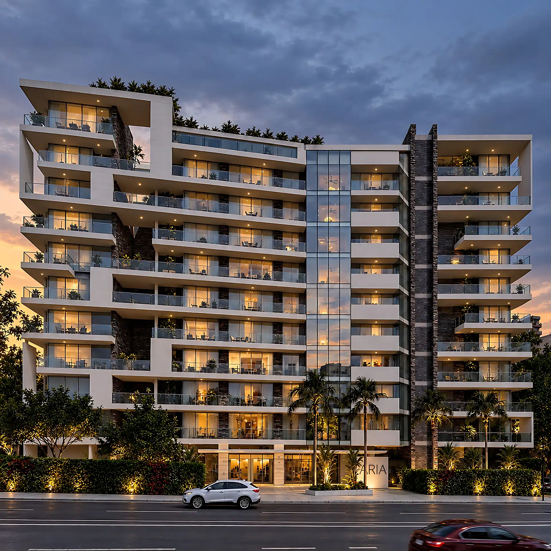 Aria Condominio, fachada principal