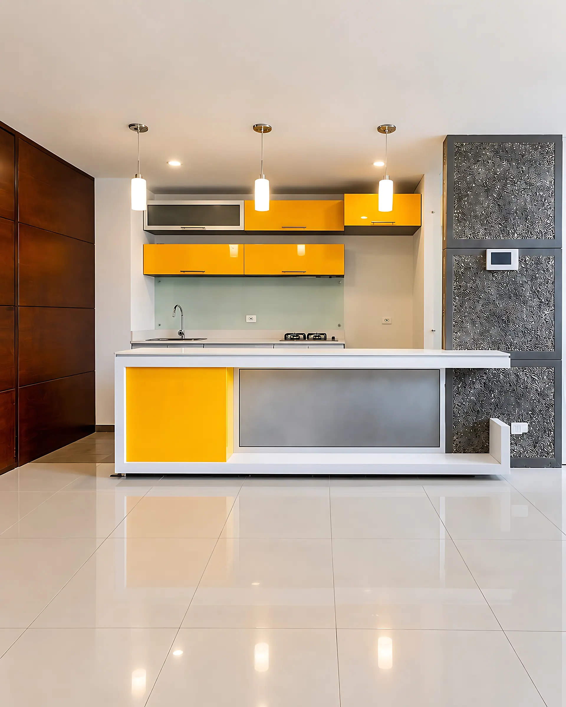 Cocina abierta de un apartamento